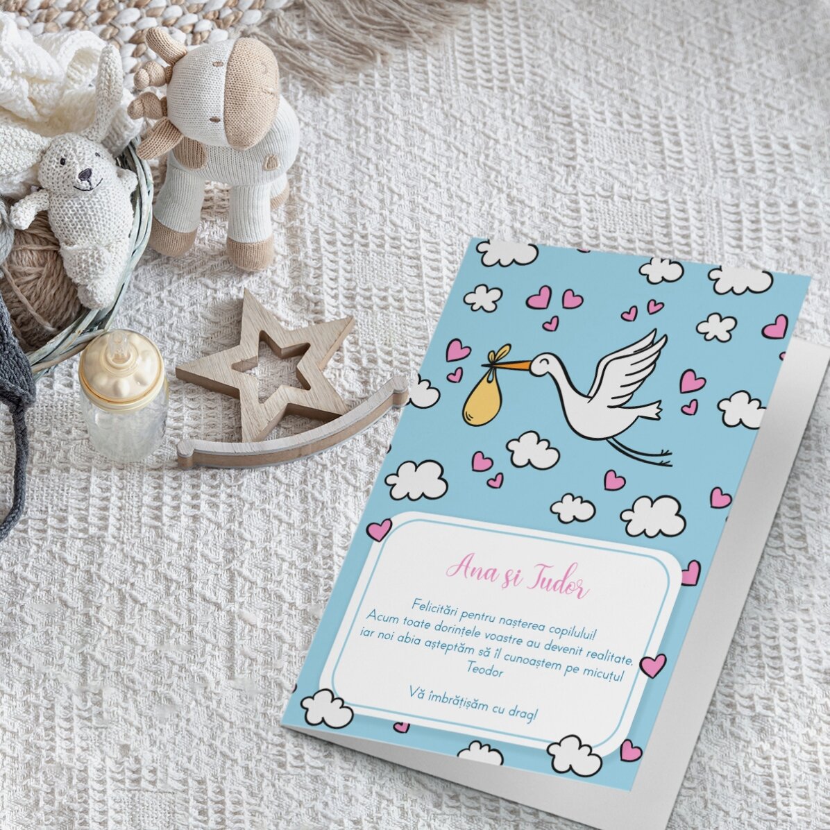 Personalizované přání s textem – New Baby