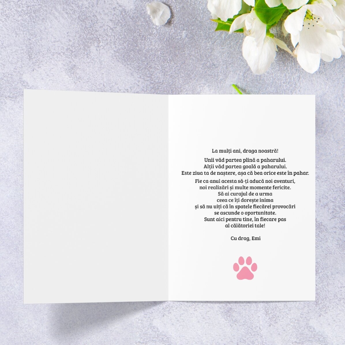 Personalizované přání s textem – Dopis od Meow