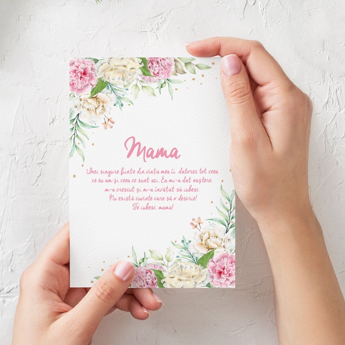 Personalizované přání s textem – Mám tě ráda, mami