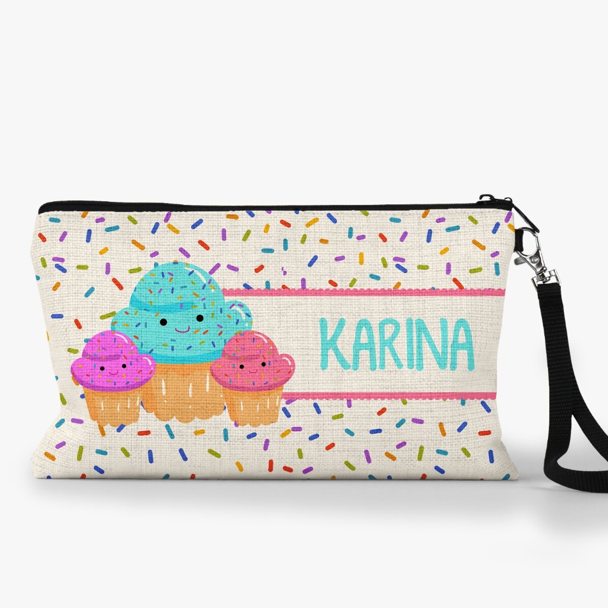 Taštička na doplňky s vlastním jménem – Cupcakes