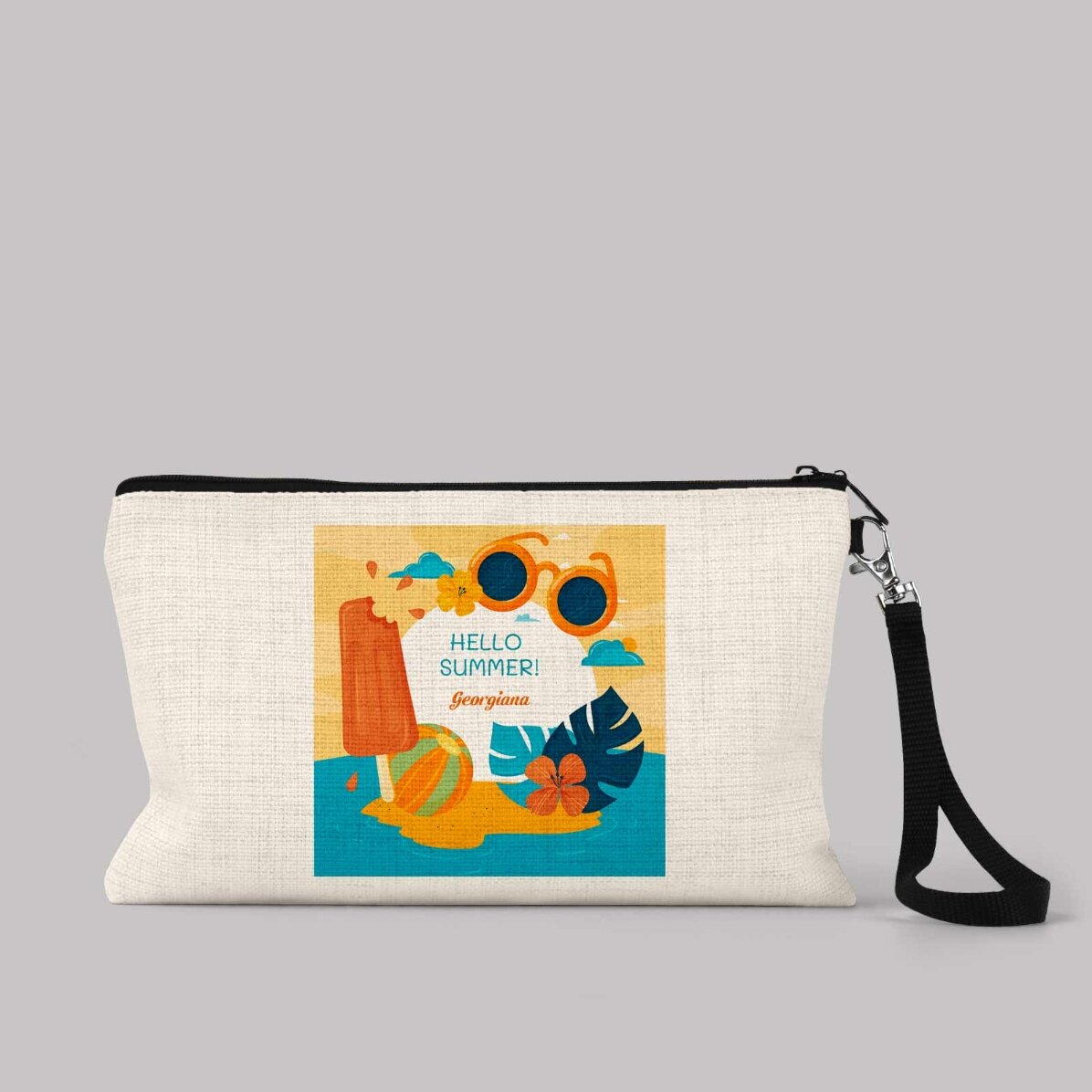 Taštička na doplňky s vlastním nápisem – Hello Summer!