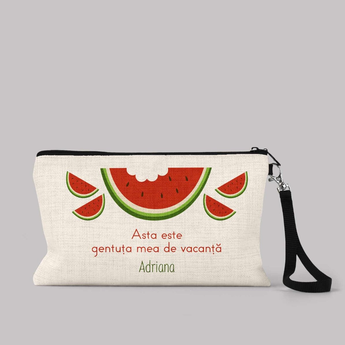 Taštička na doplňky s vlastním textem – Watermelon