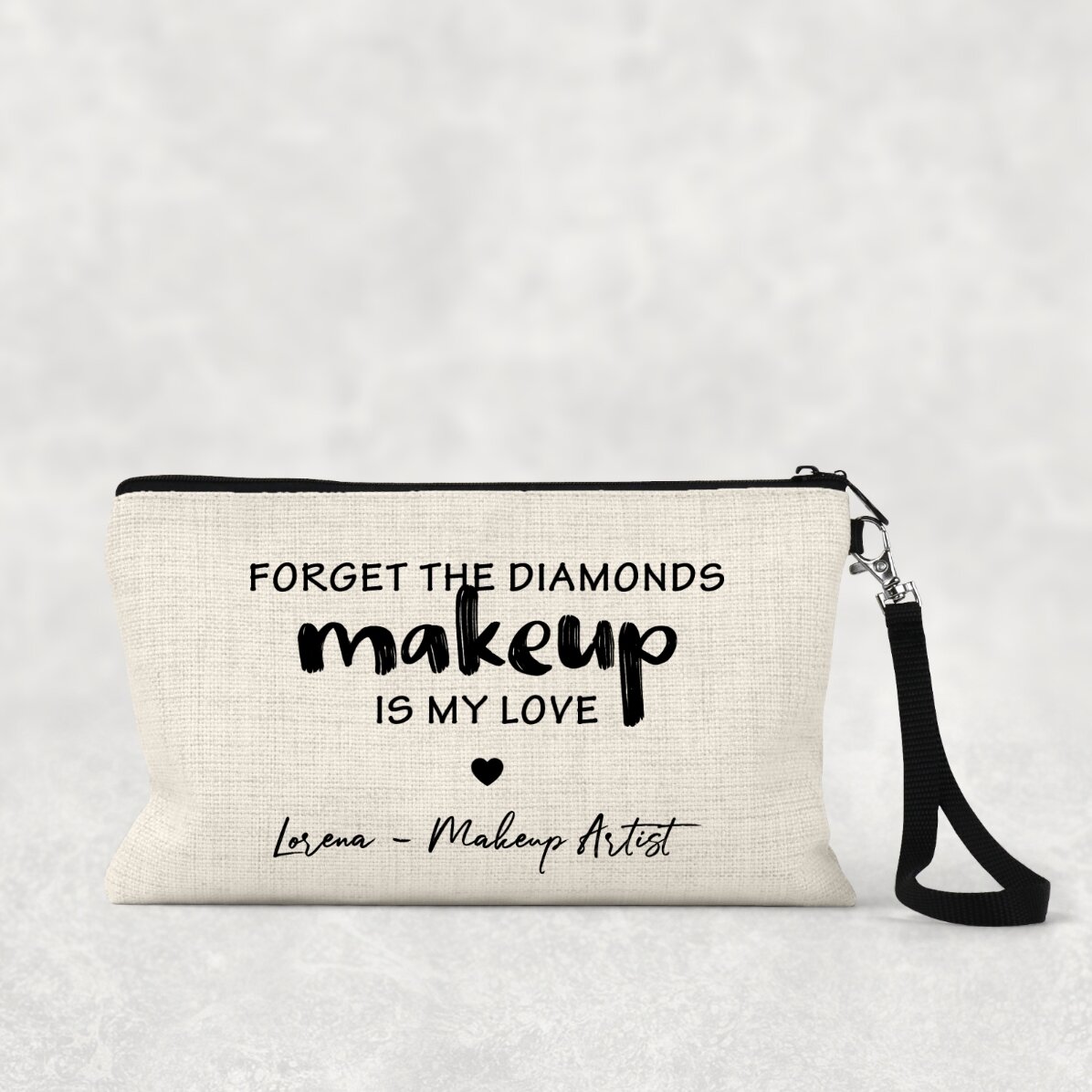 Kosmetická taštička s vlastním nápisem – I love makeup