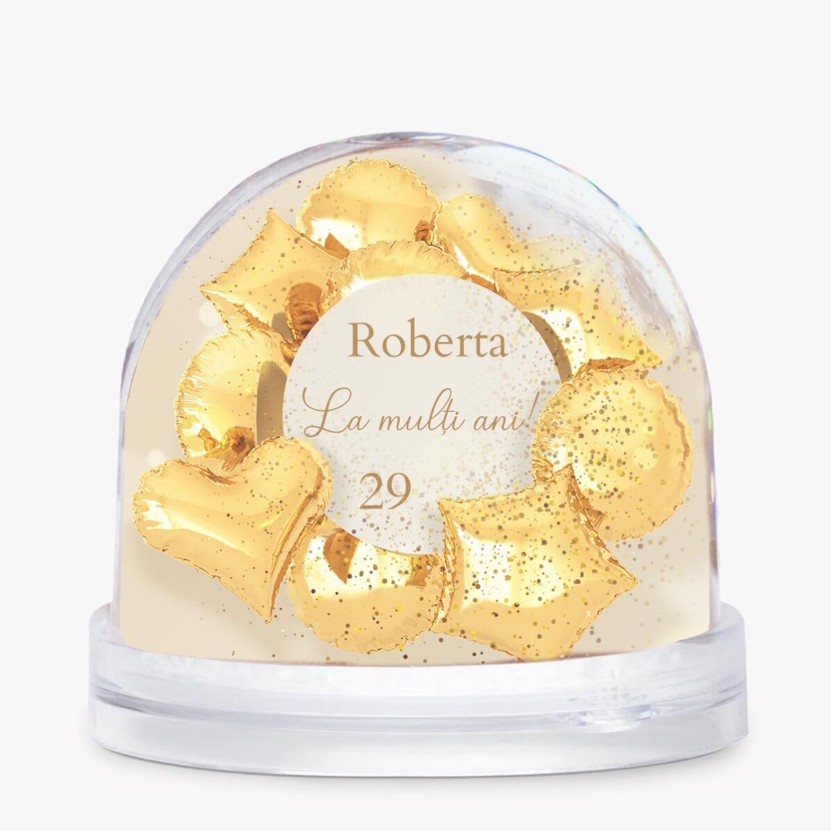 Personalised desk globe with photo and text - Birthday balloons