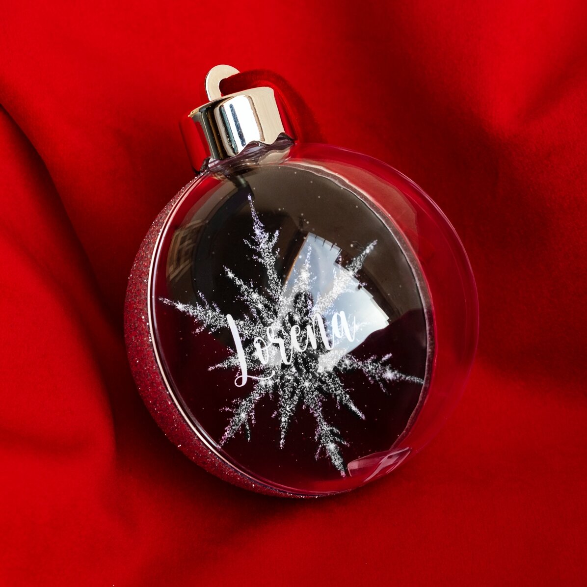 Glóbus s tvým jménem – Silver Snowflake