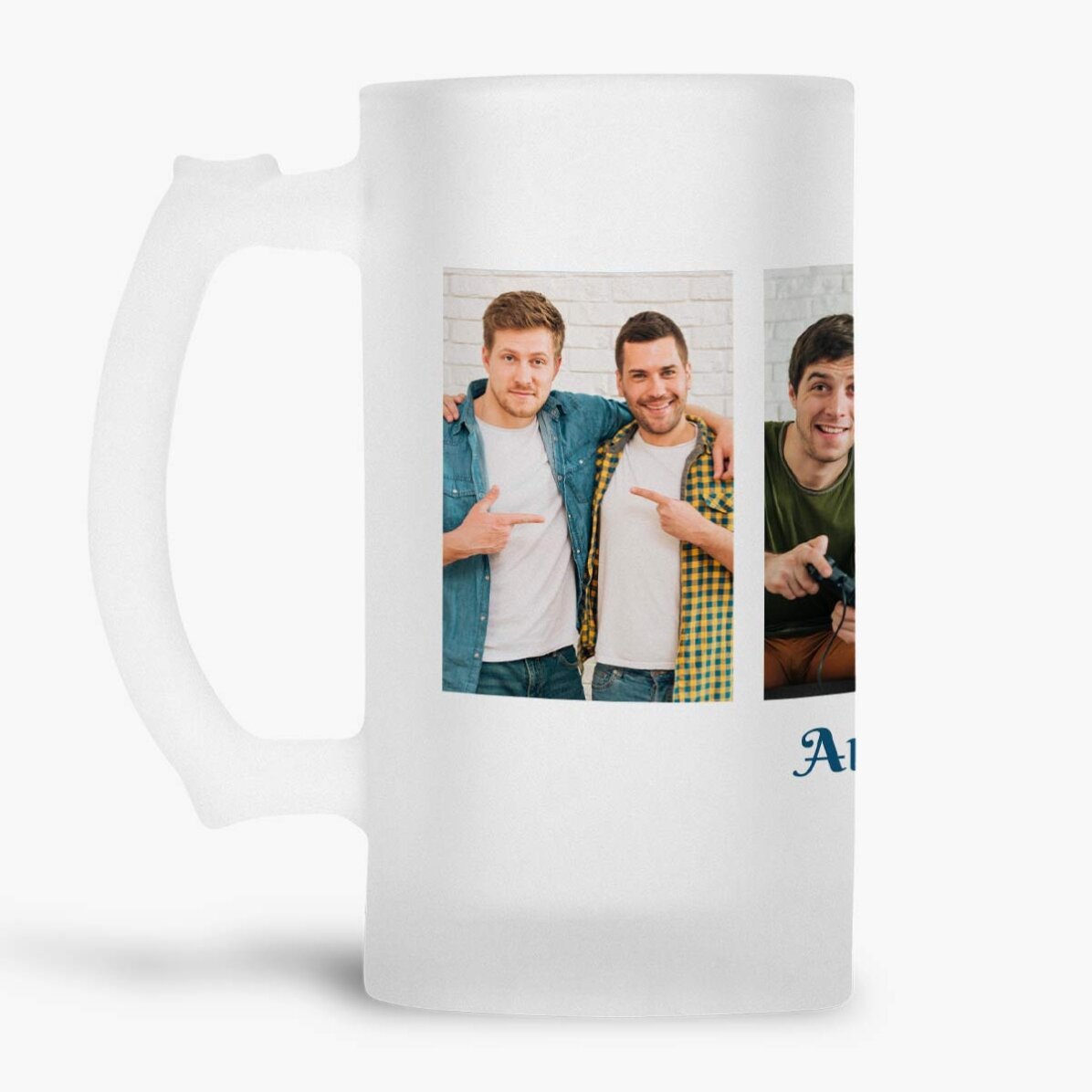 Personalizovaný pivní půllitr se 4 fotografiemi a textem