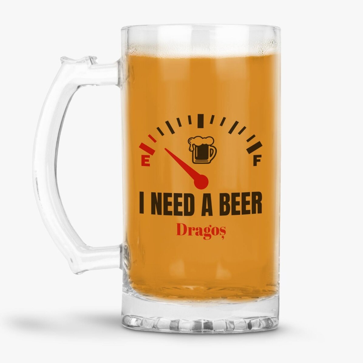 Pivní půllitr s osobním vzkazem – I need a Beer