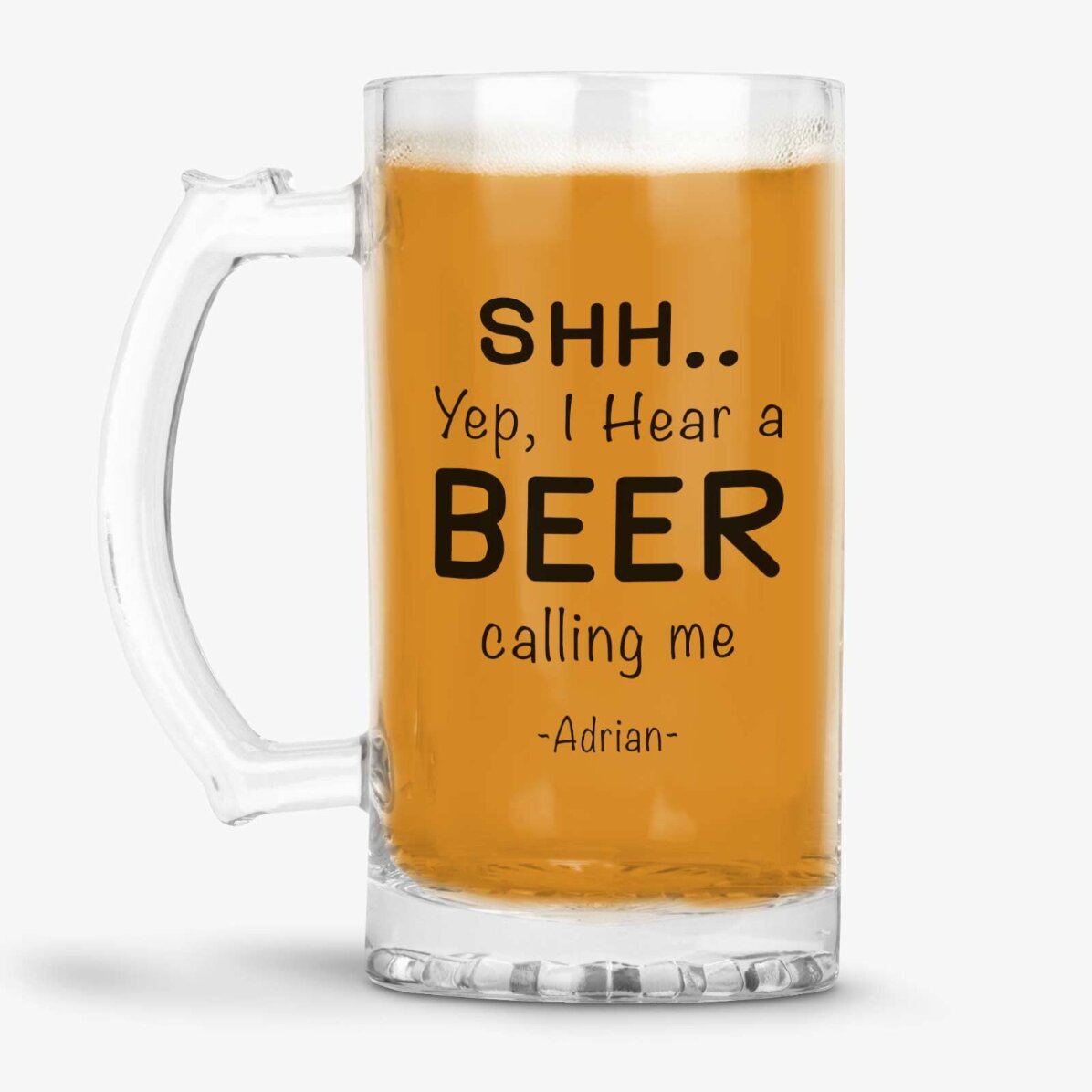 Pivní půllitr s osobním vzkazem – SHH..I hear a BEER