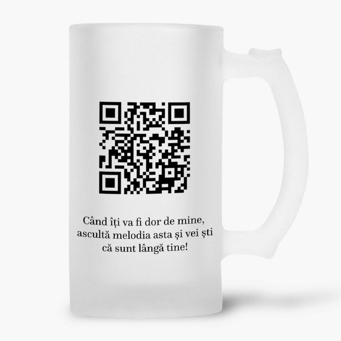 Pivní půllitr s vlastní fotografií, vzkazem a QR kódem