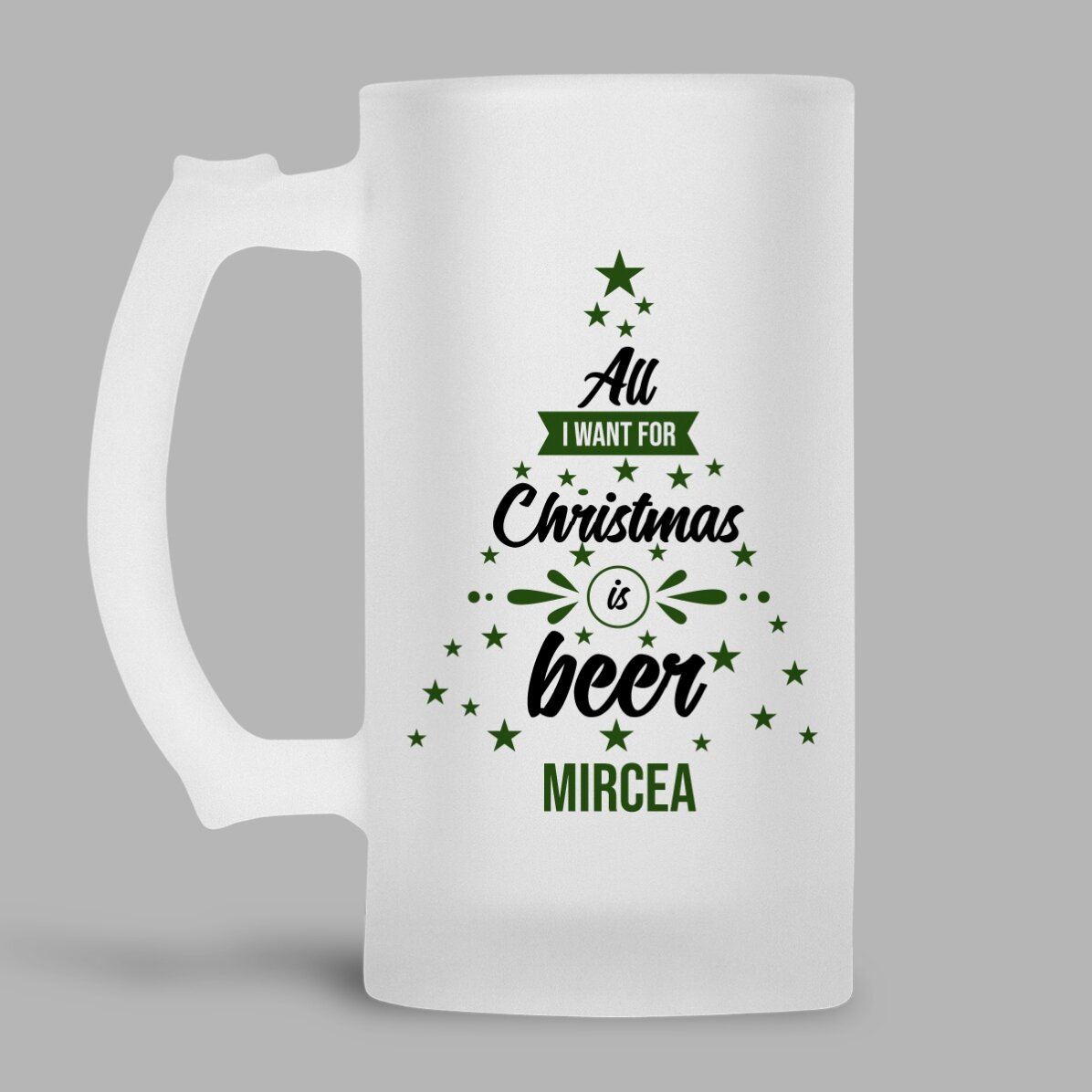 Pivní půllitr s vlastním nápisem – All I want for Christmas