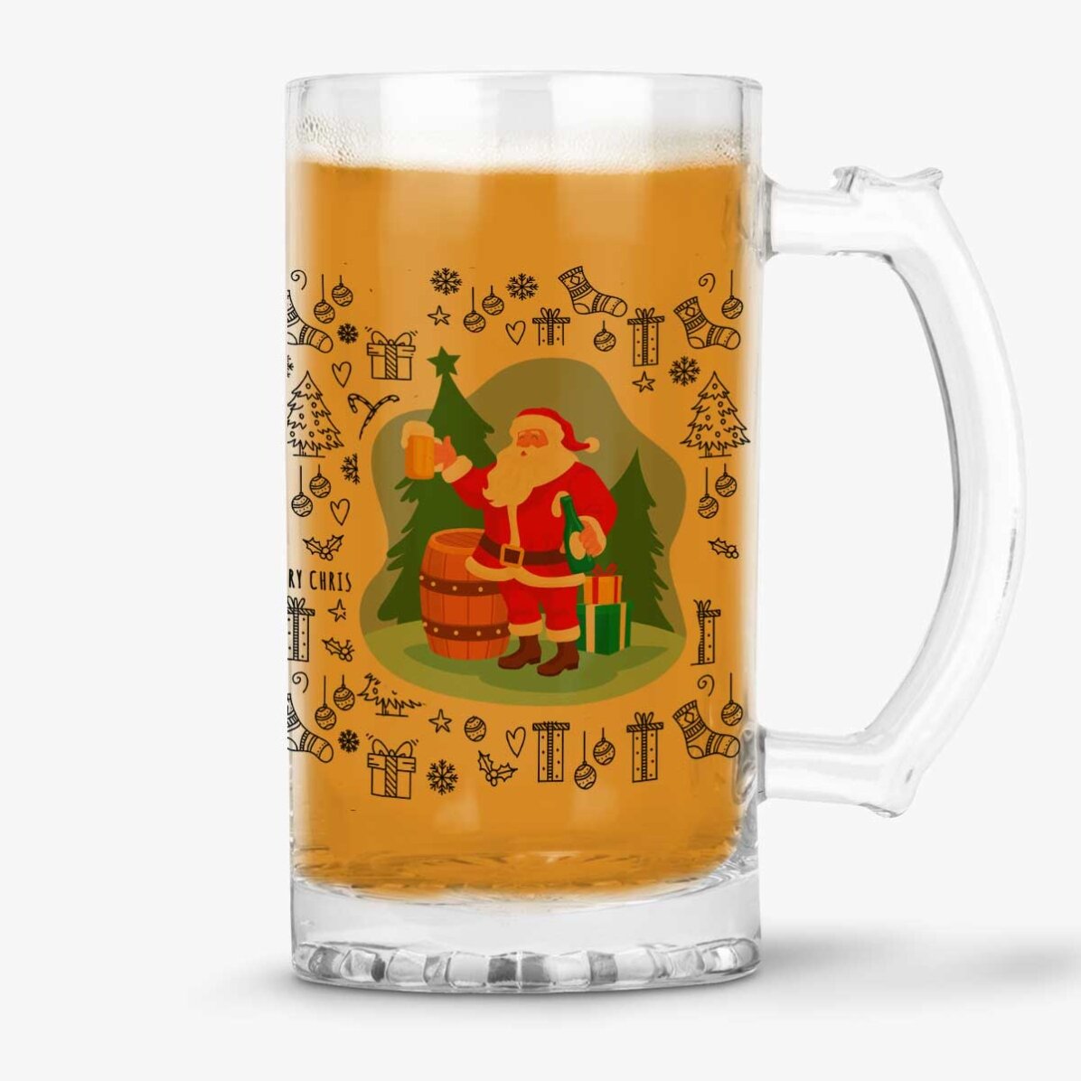 Pivní půllitr s vlastním vánočním nápisem – Ho Ho Hold My Beer