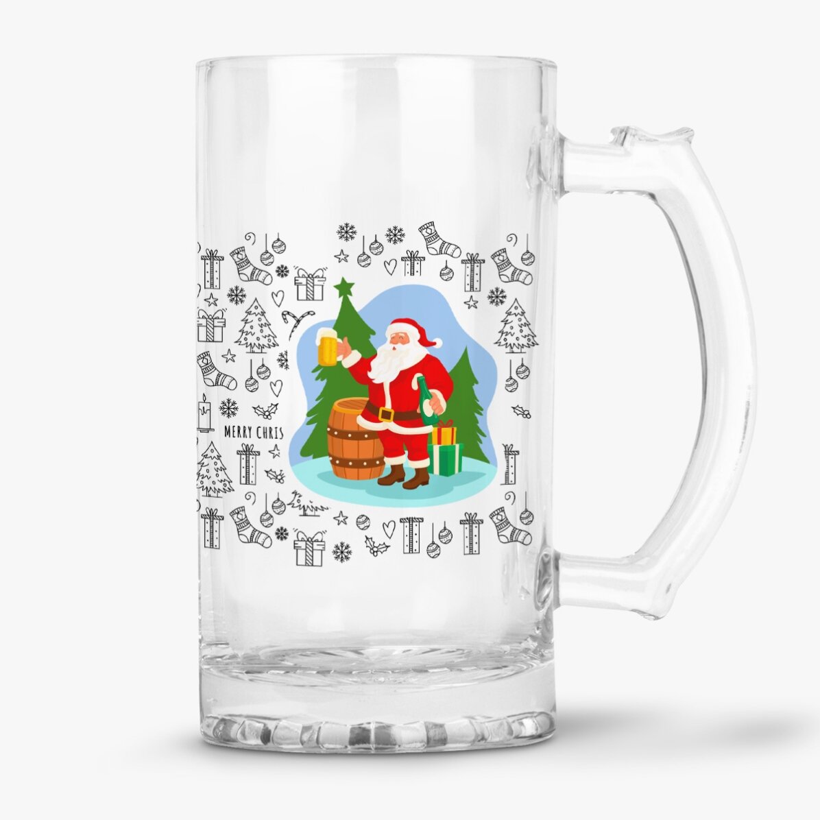 Pivní půllitr s vlastním vánočním nápisem – Ho Ho Hold My Beer