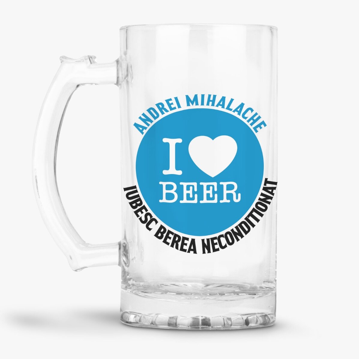 Pivní půllitr s vlastním nápisem – I love beer