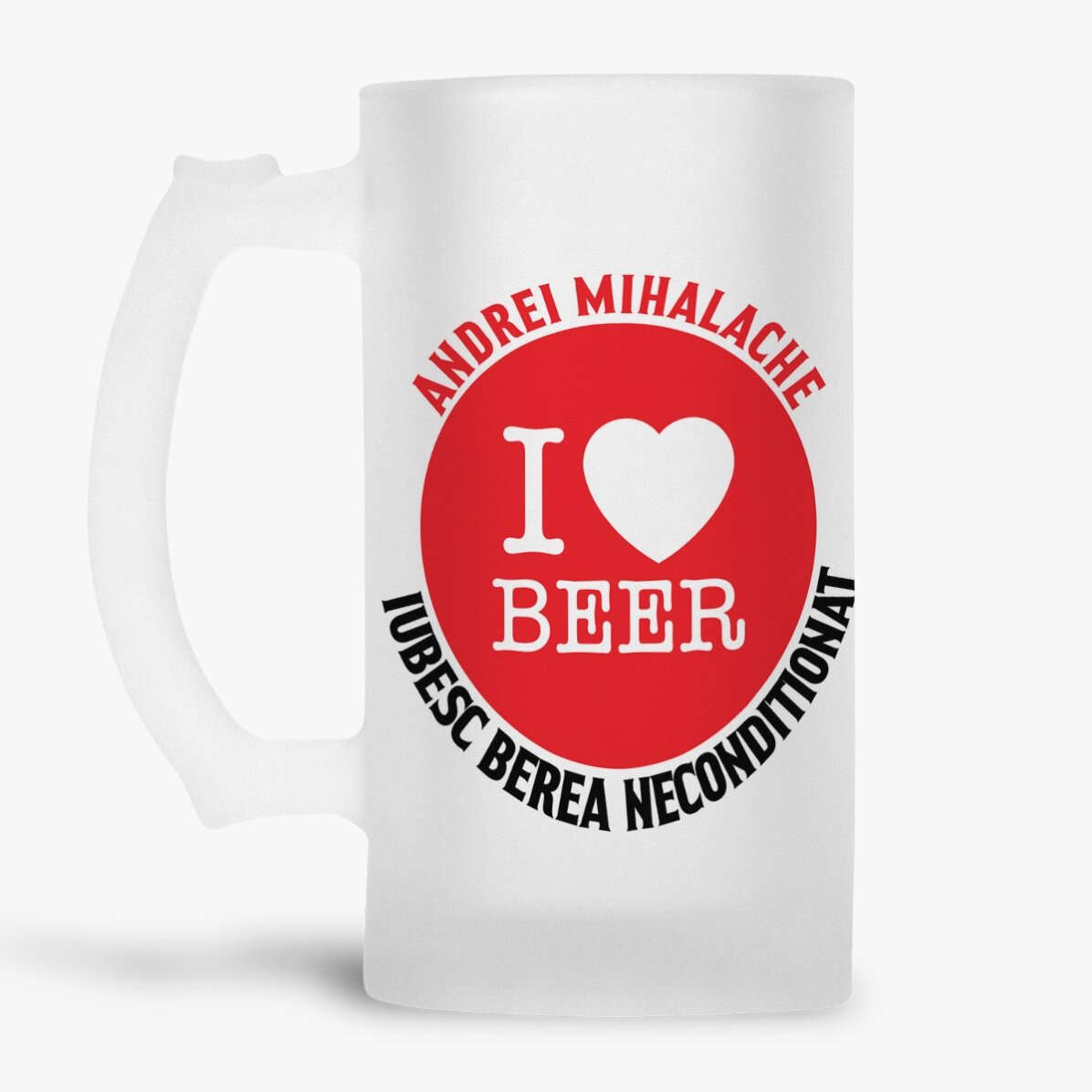 Pivní půllitr s vlastním nápisem – I love beer