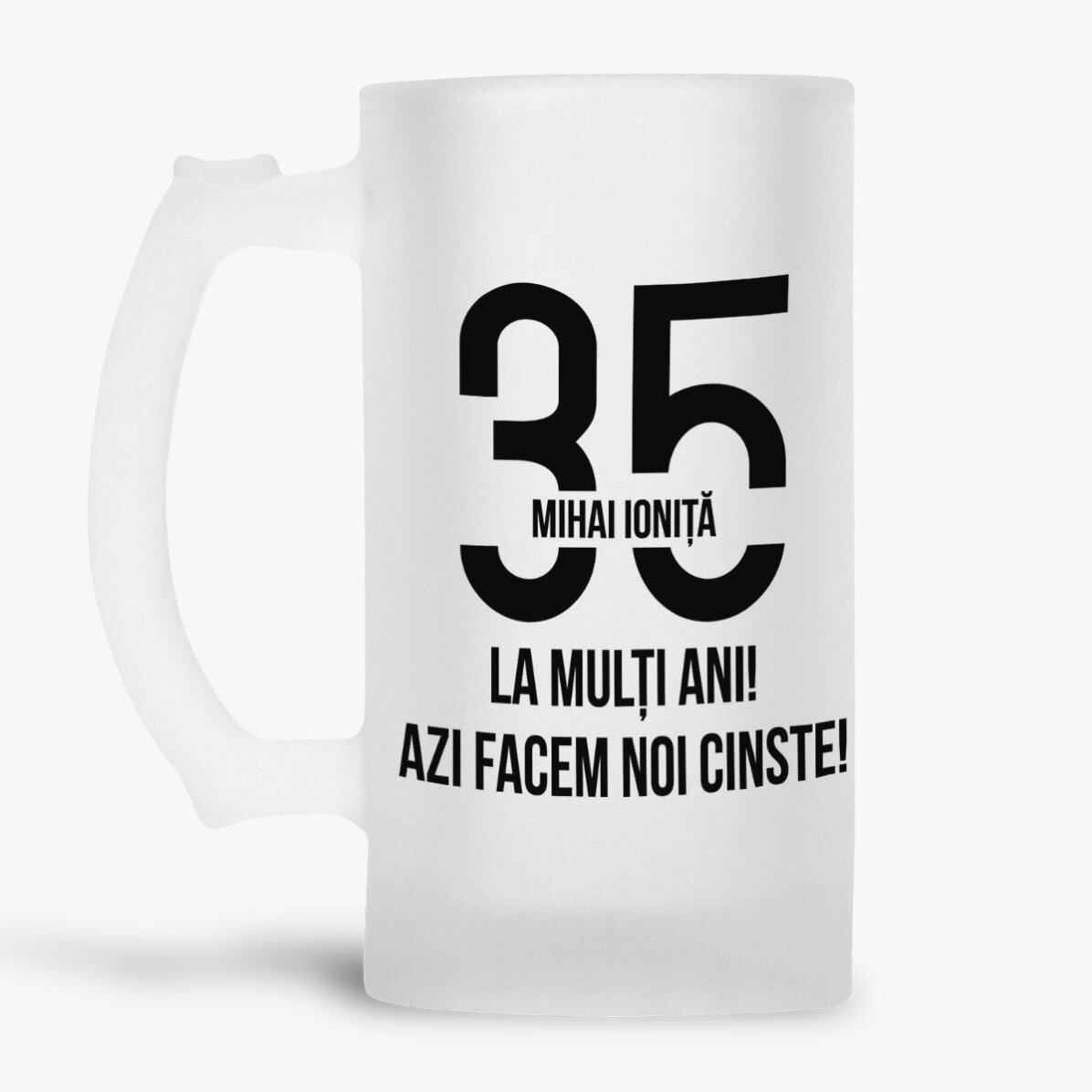 Pivní půllitr s vlastním textem k výročí