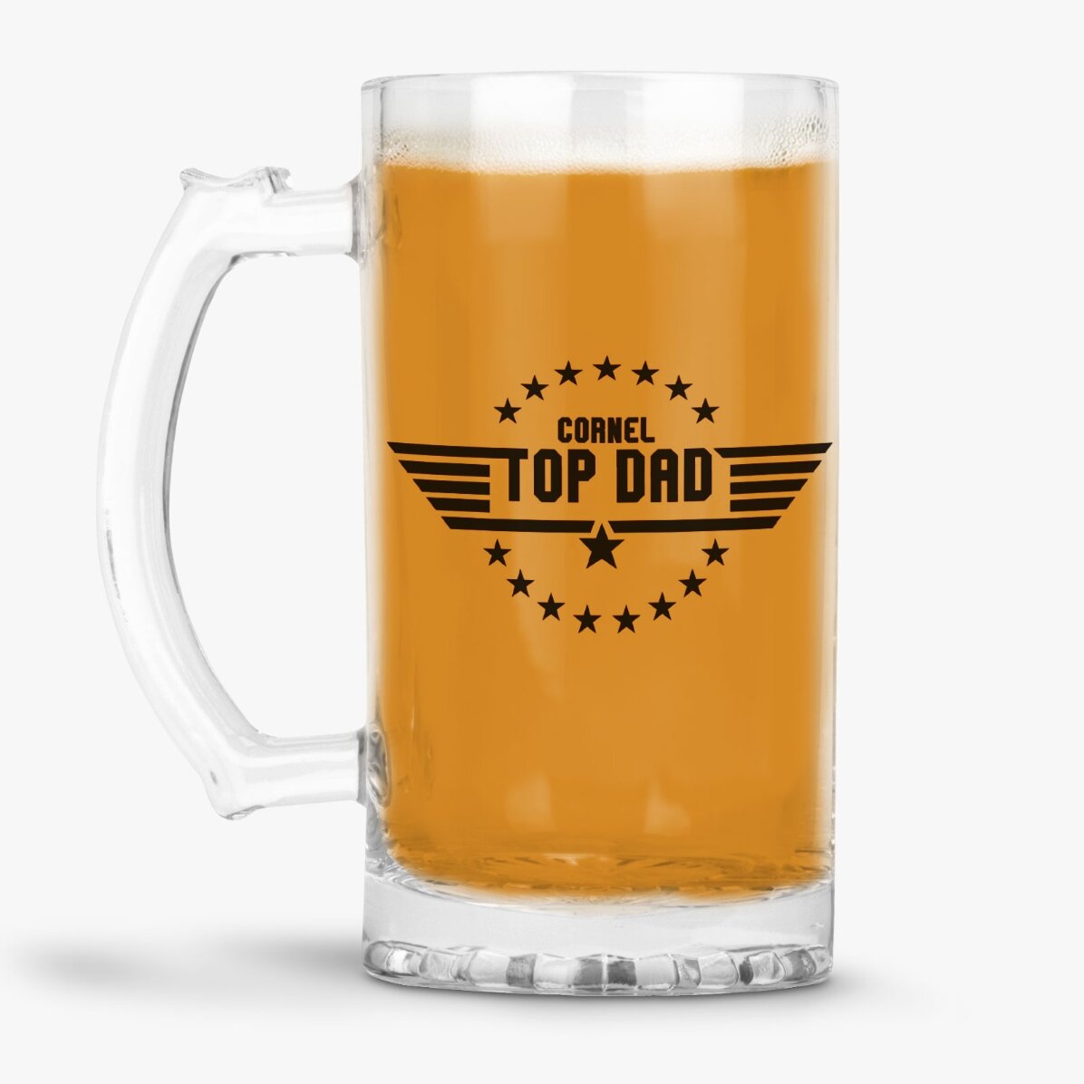 Pivní půllitr s vlastním nápisem – Top Dad