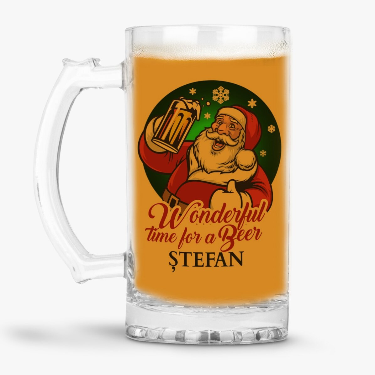 Pivní korbel s vlastním nápisem – Wonderful time for a beer
