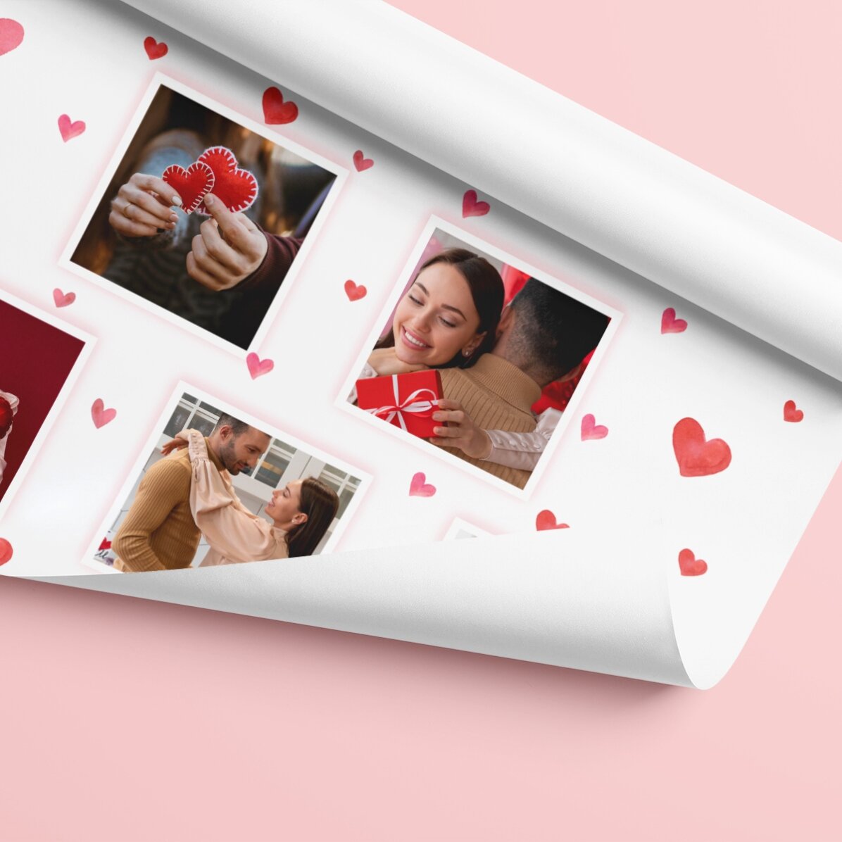Personalizovaný balicí papír na dárky s 10 fotografiemi a vzkazem – Love