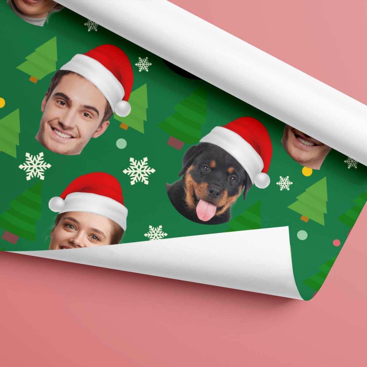 Personalizovaný balicí papír s 3 fotografiemi – Funny Christmas