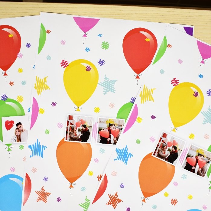 Personalizovaný balicí papír na dárky se 3 fotografiemi
