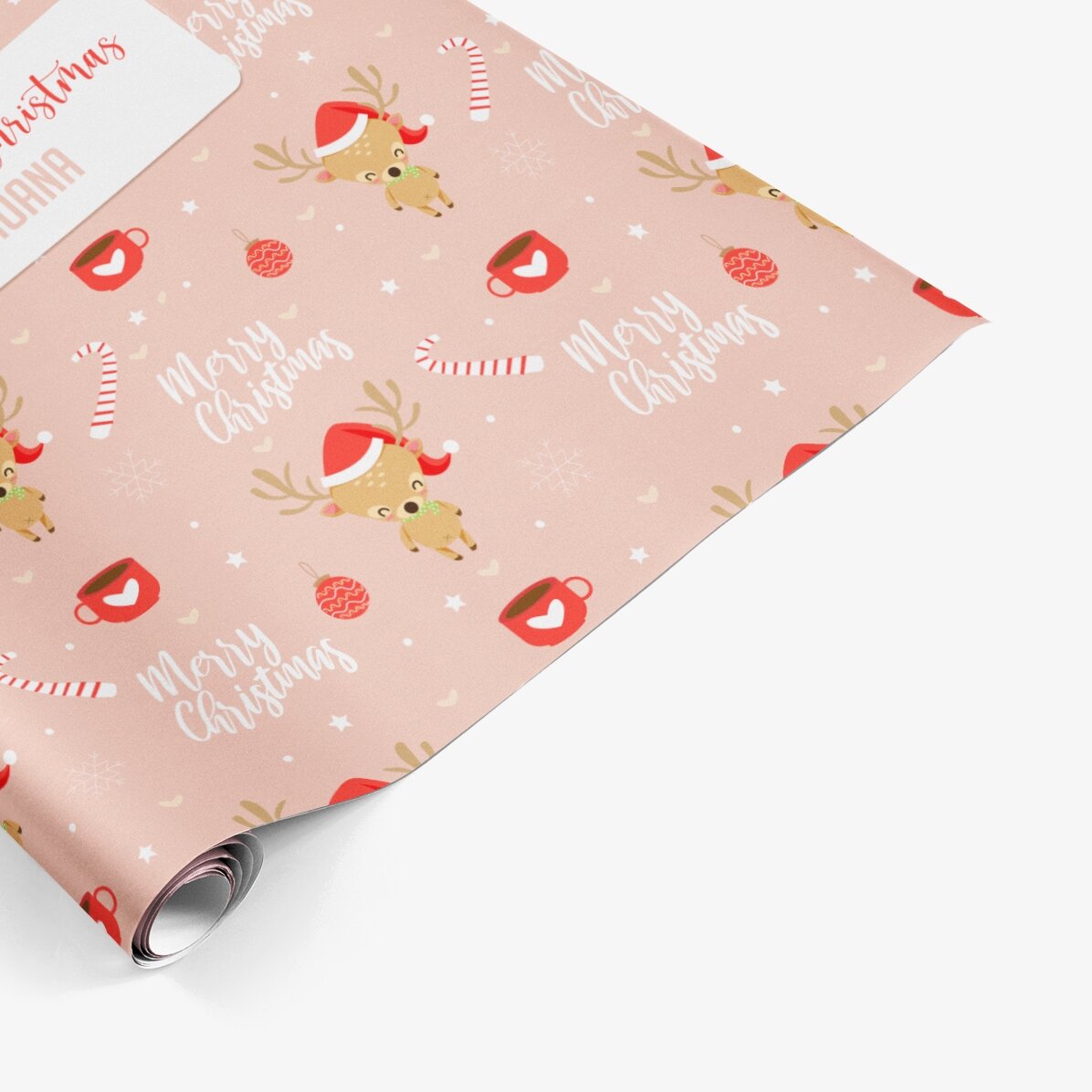 Balicí papír na dárky s vlastním textem v rámečku – Sweet Christmas
