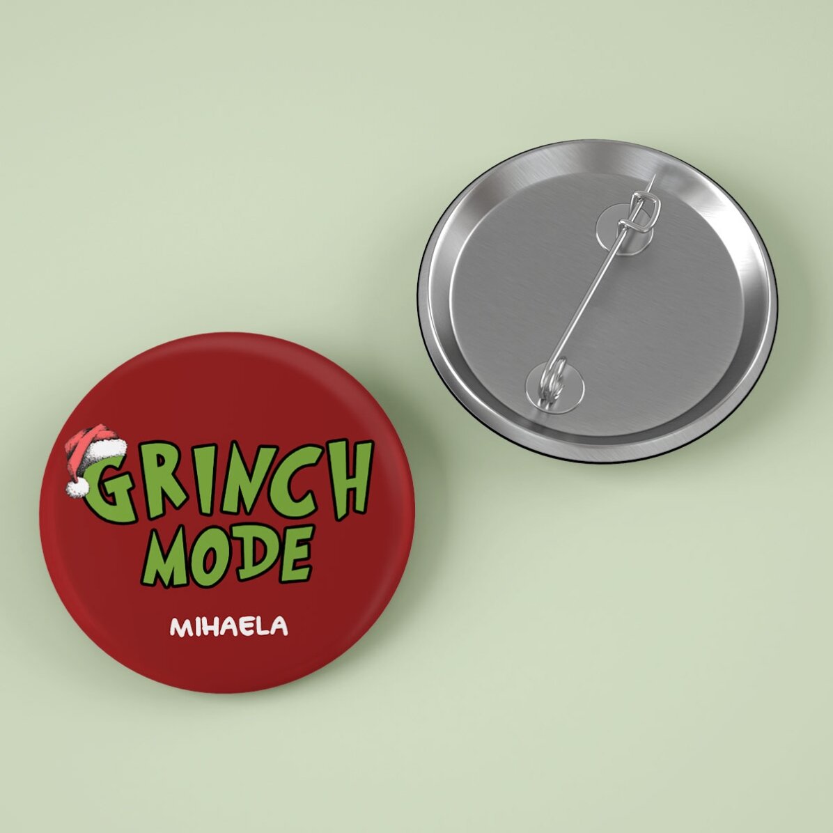 Personalizovaná placka s textem – Grinch Mode