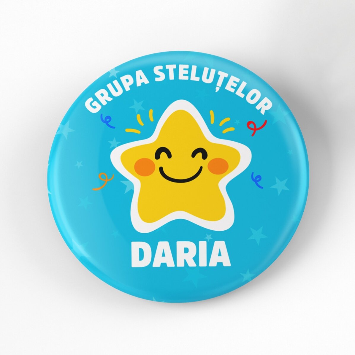 Personalizovaná odznak s textem – Skupina hvězdiček