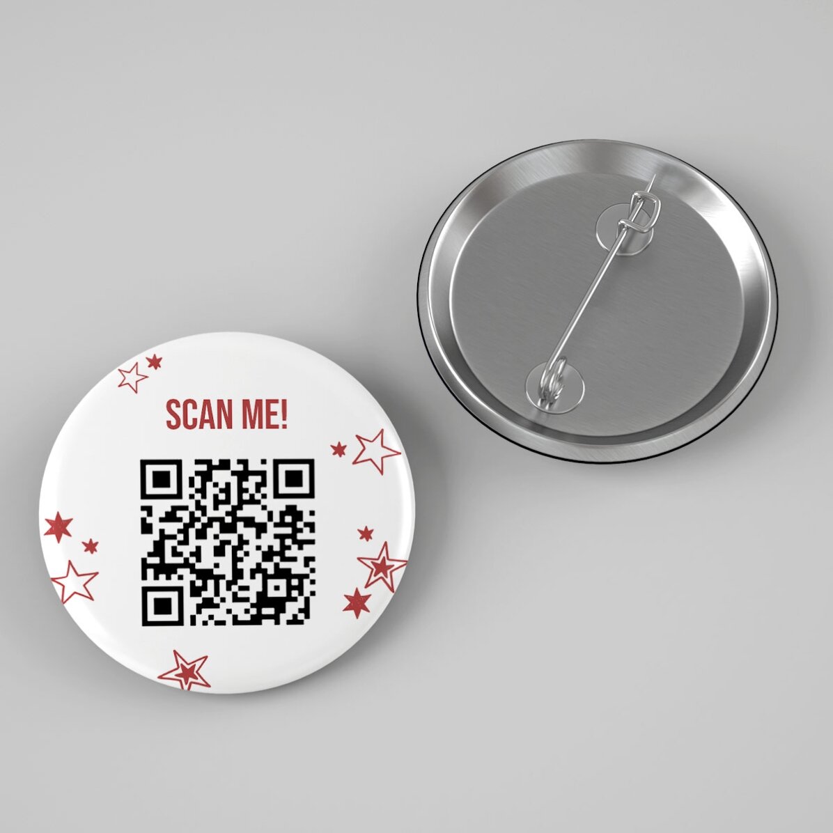 Personalizovaná placka s textem a QR kódem