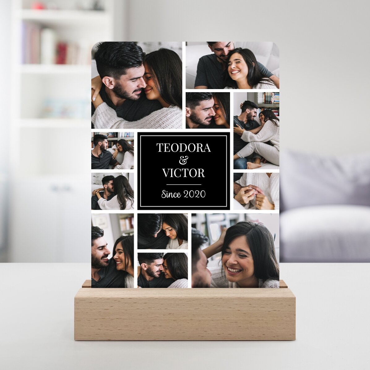 Personalizovaná LED noční lampička s 11 fotografiemi a vzkazem
