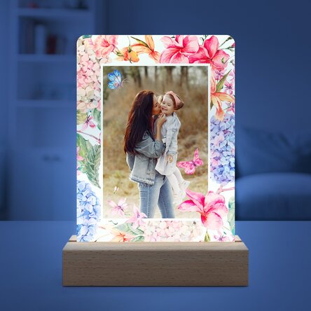 Personalizovaná LED noční lampička s fotografií – Jarní květiny
