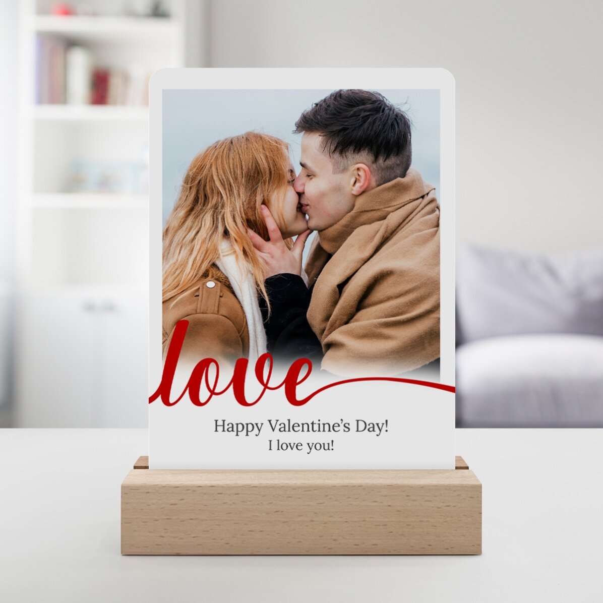 Personalizovaná LED noční lampička s fotografií a vzkazem – Love