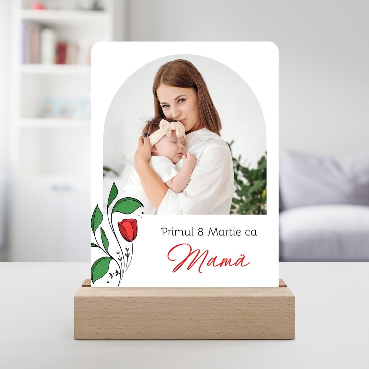 Personalizovaná LED noční lampička s fotografií a textem – milá vzpomínka