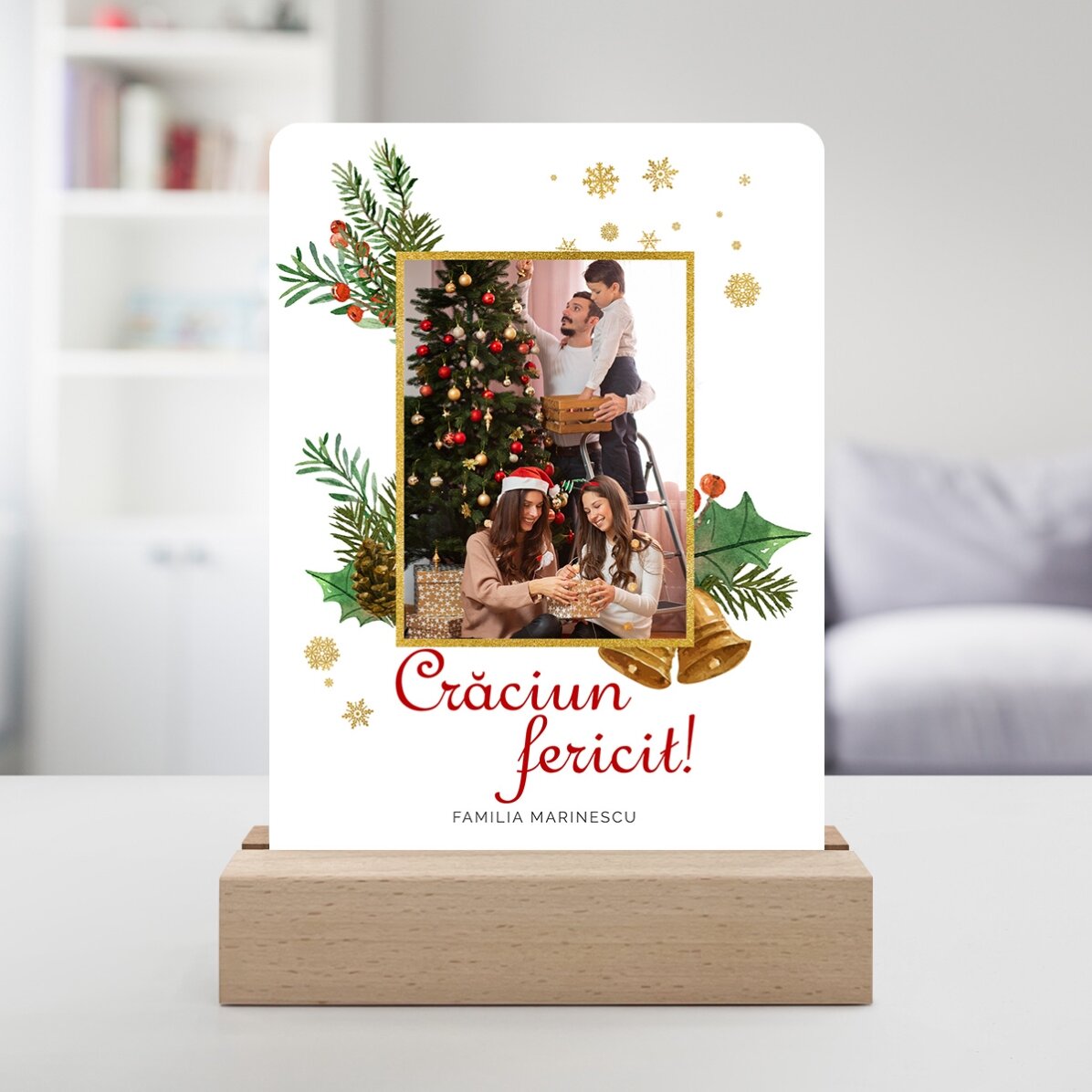 Personalizovaná LED noční lampička s fotografií a textem – Glitter Frame