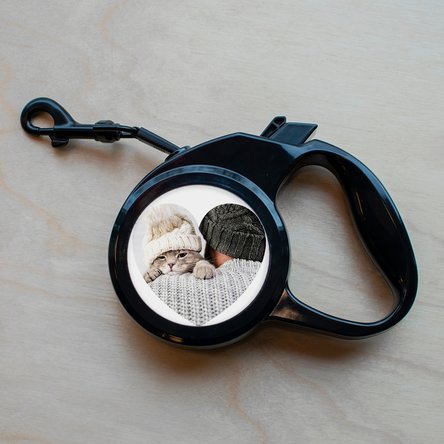 Personalizované psí vodítko s fotografií ve tvaru srdce a textem