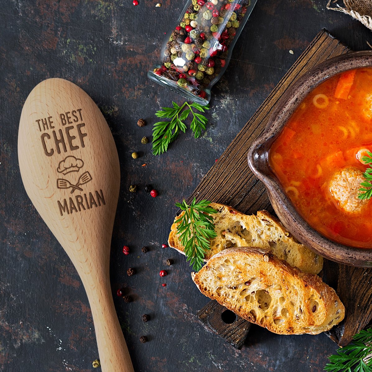 Dřevěná lžíce s vlastním potiskem – Best chef