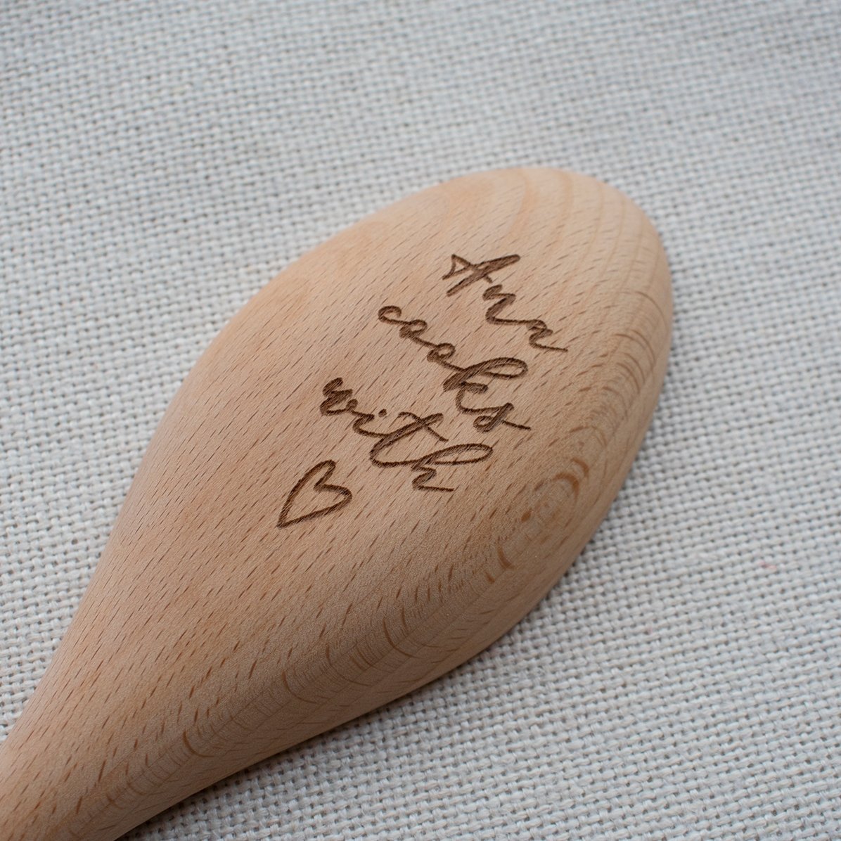 Dřevěná lžíce s osobním věnováním – Cook with love