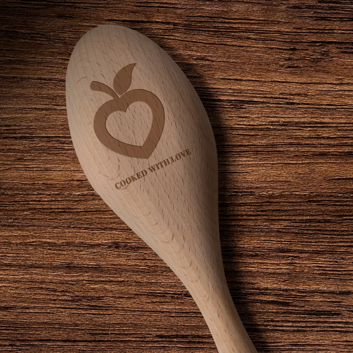 Dřevěná lžíce s osobním věnováním – Cooked with love