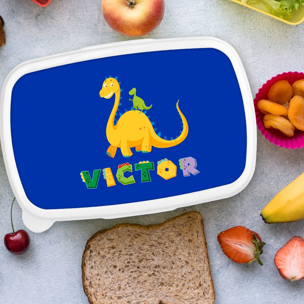 Krabička na oběd, krabička s vlastním jménem – Dino
