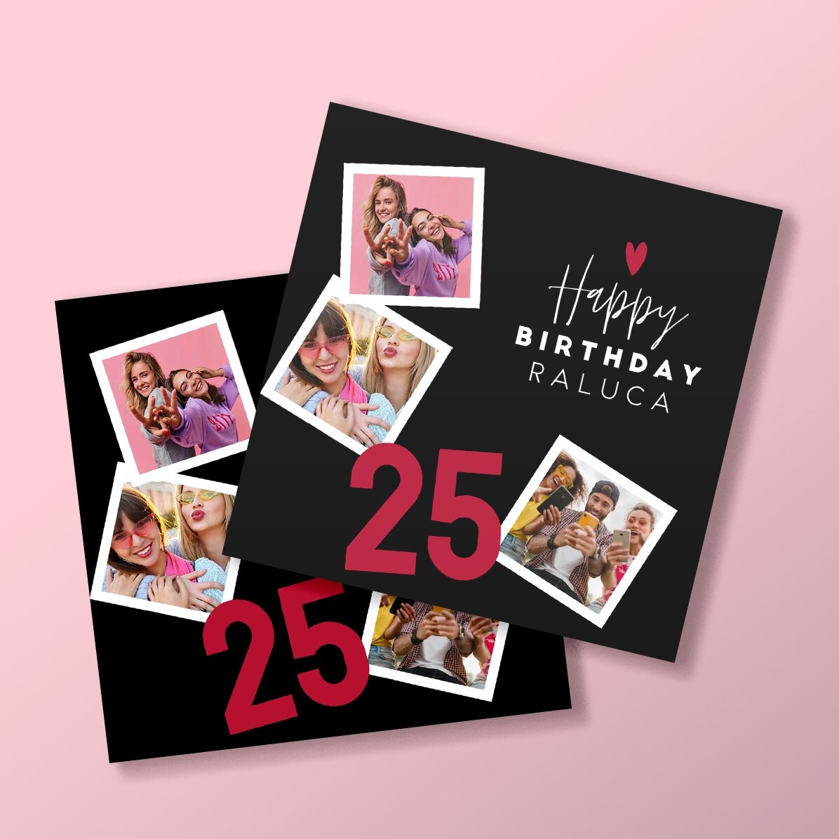 Personalizovaná magnetka 10x10 se 3 fotografiemi a textem – Všechno nejlepší k narozeninám!