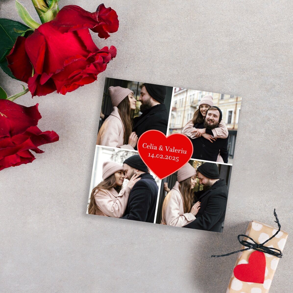 Magnet 10x10 s 4 fotografiemi a textem – Heart