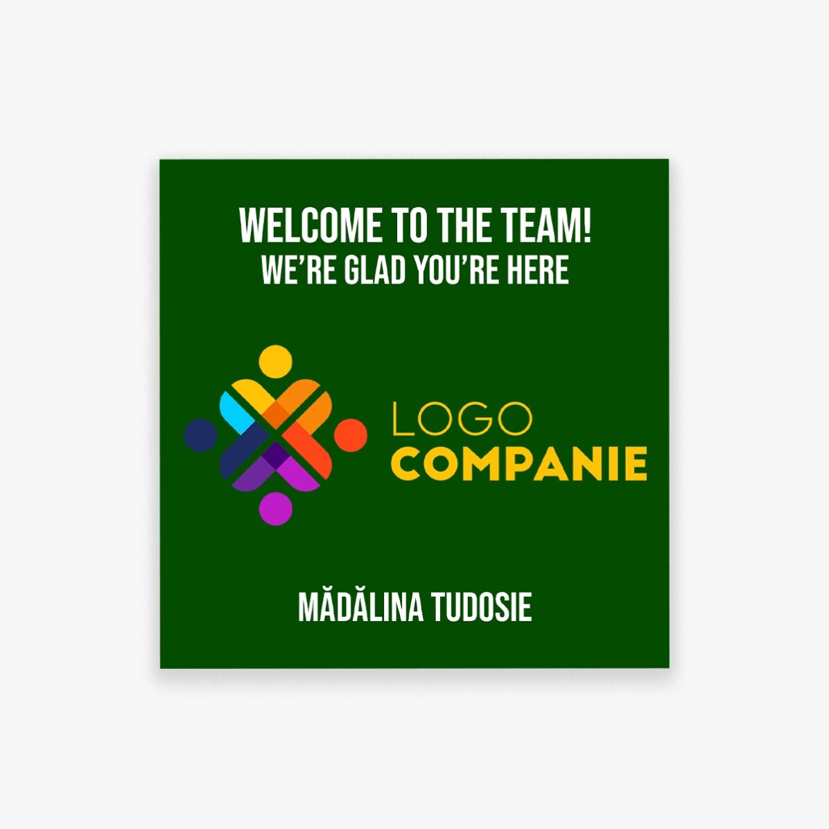Magnet 10x10 s vlastním logem a textem – Welcome
