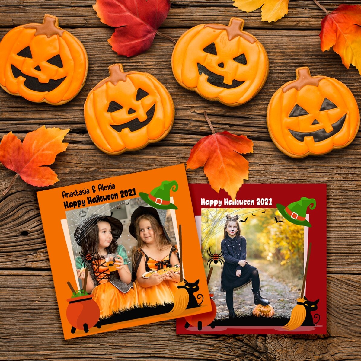 Magnet 10x10 s vlastní fotografií a textem – Halloween
