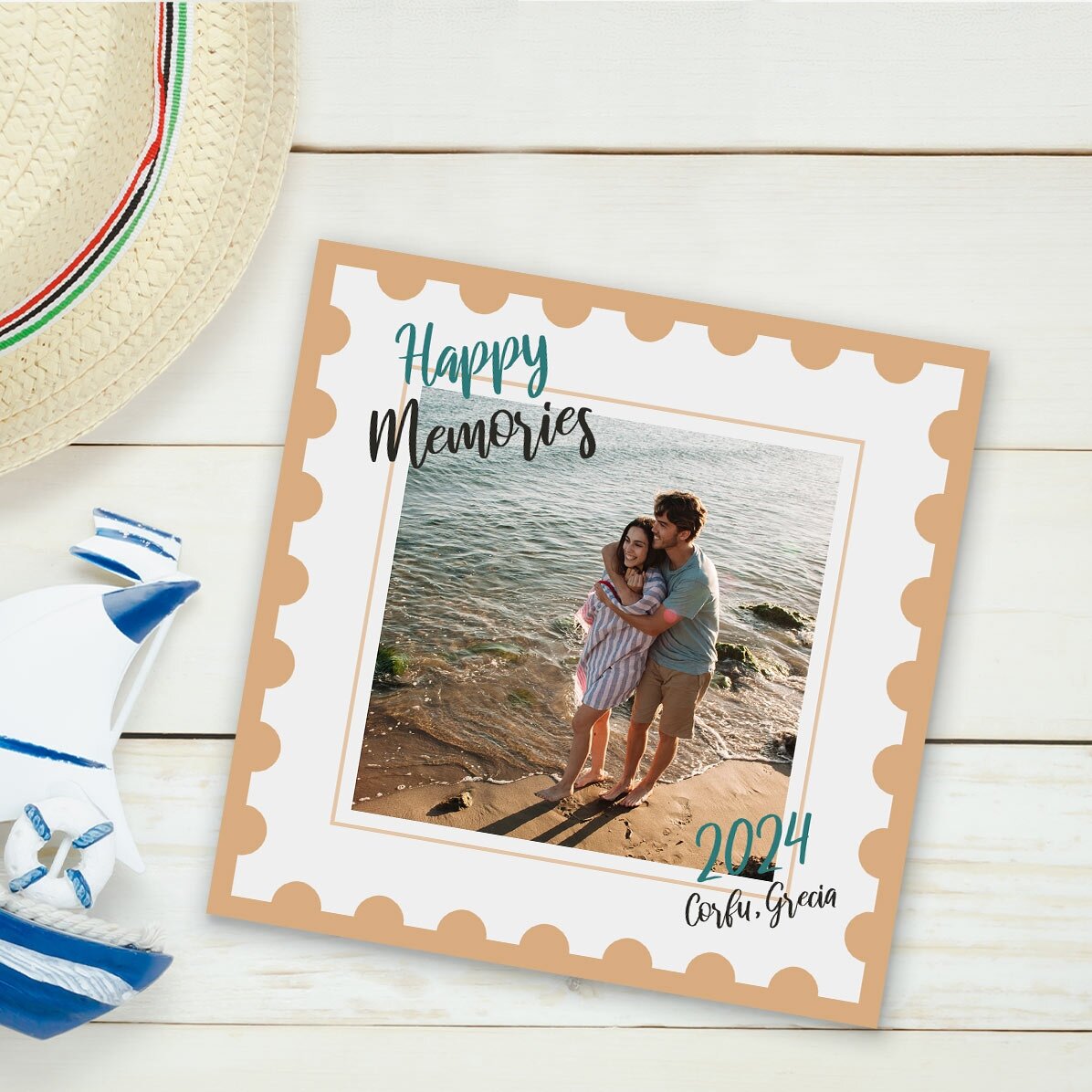 Magnet 10x10 s vlastní fotografií a textem – Happy Memories