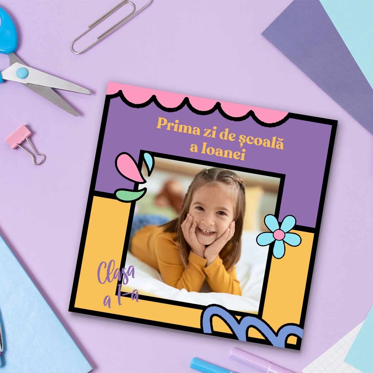 Magnet 10x10 s vlastní fotografií a textem – První školní den