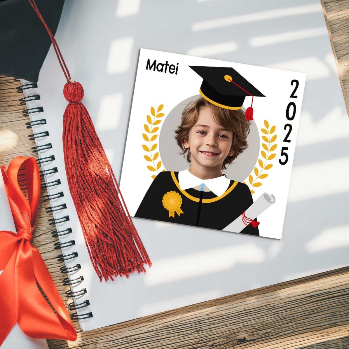 Magnet 10x10 s vlastní fotografií a vzkazem – Absolvent