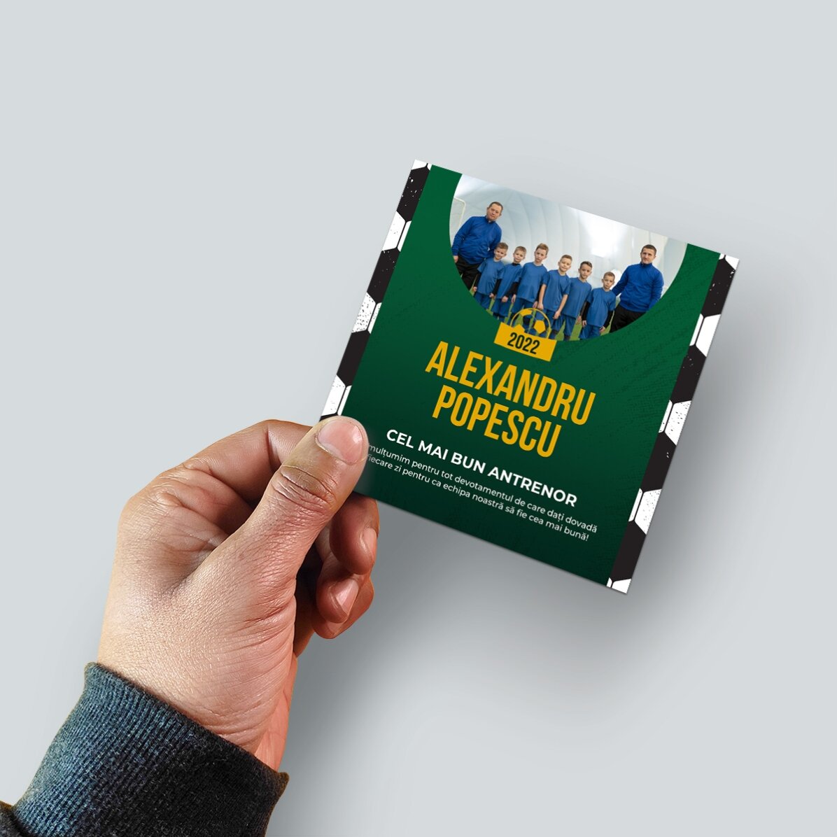 Magnet 10x10 s vlastní fotografií a textem – Fotbal