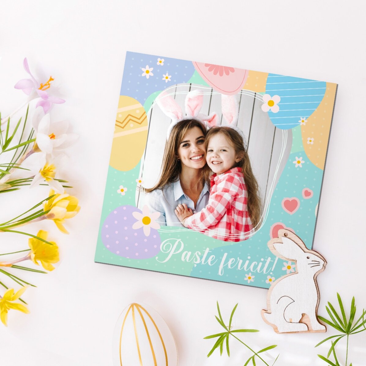 Magnet 10x10 s vlastní fotografií a textem – Veselé Velikonoce