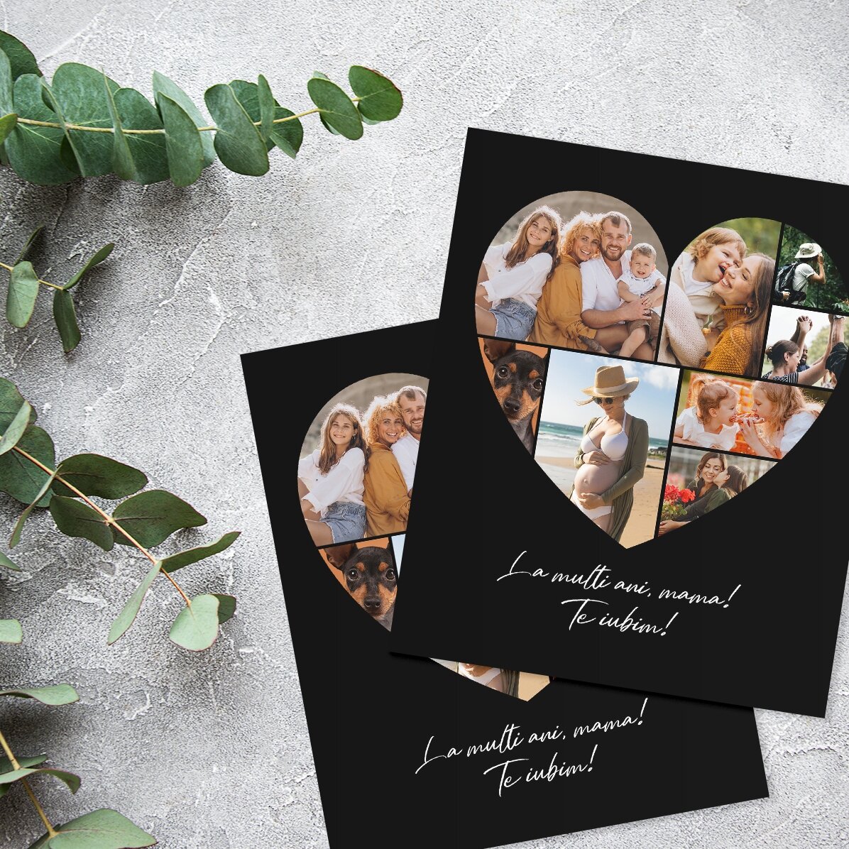 Personalizovaná magnetka 10 × 12 cm s 8 fotografiemi ve tvaru srdce