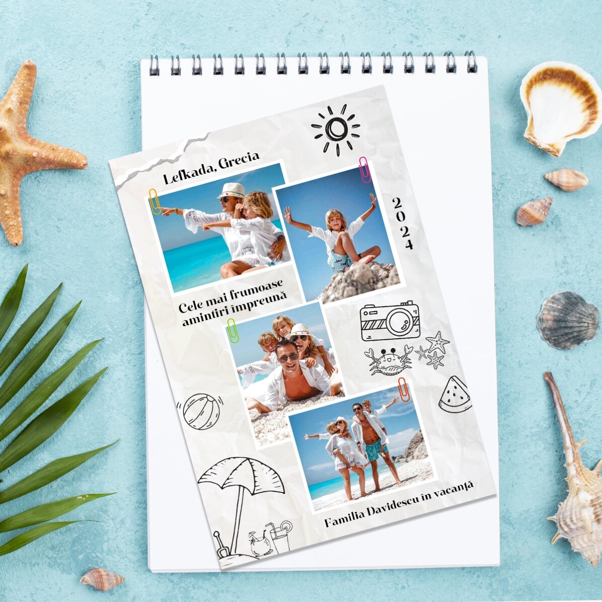 Magnet 10 × 15 cm s 4 fotografiemi a textem – Holiday