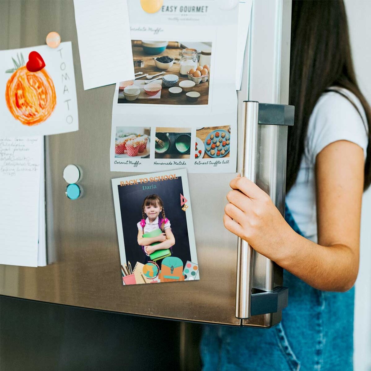 Magnet 10 × 15 cm s vlastní fotografií a textem – Zpátky do školy